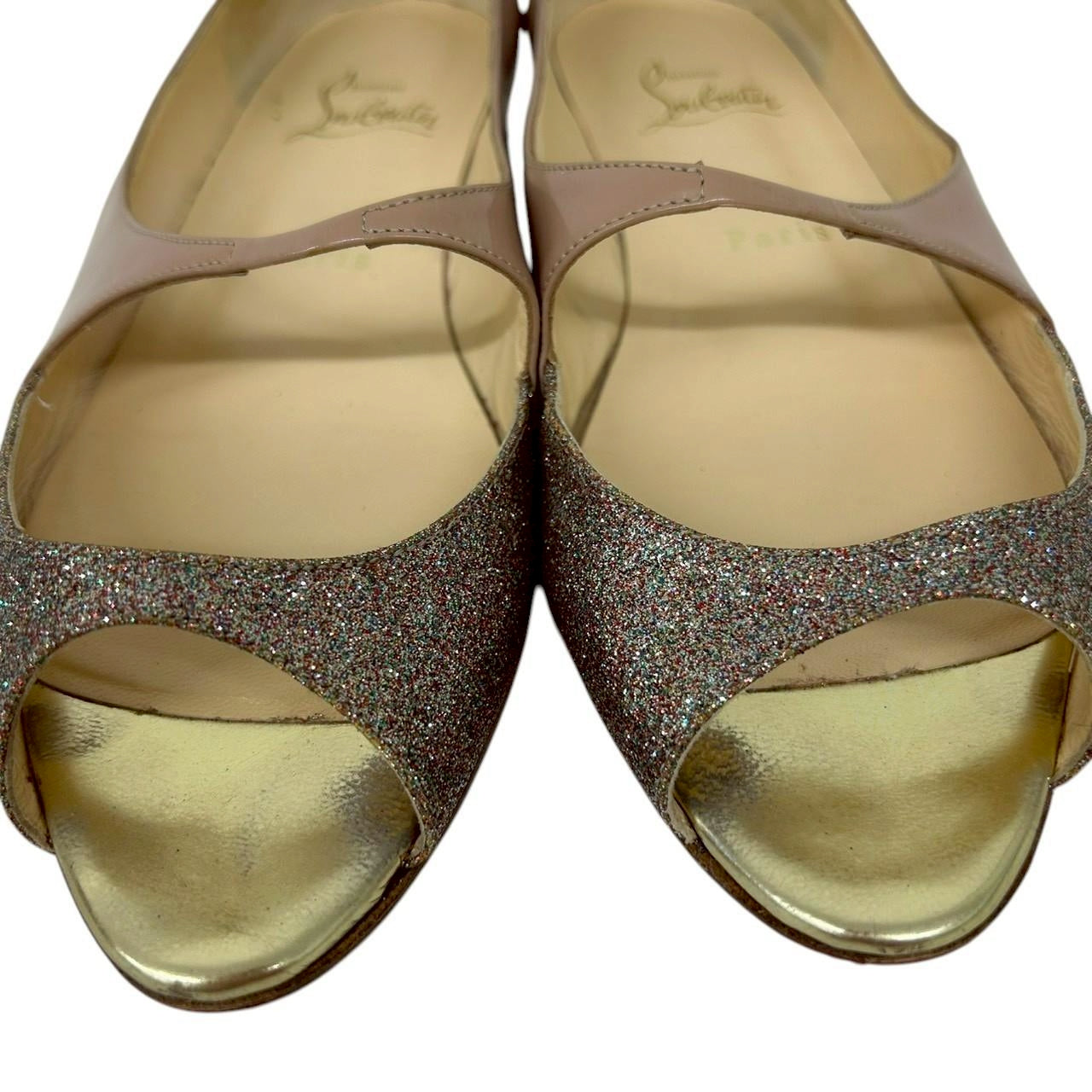 【RC2511-84】Chrisian Loubutan サンダル　ピンクラメ　36