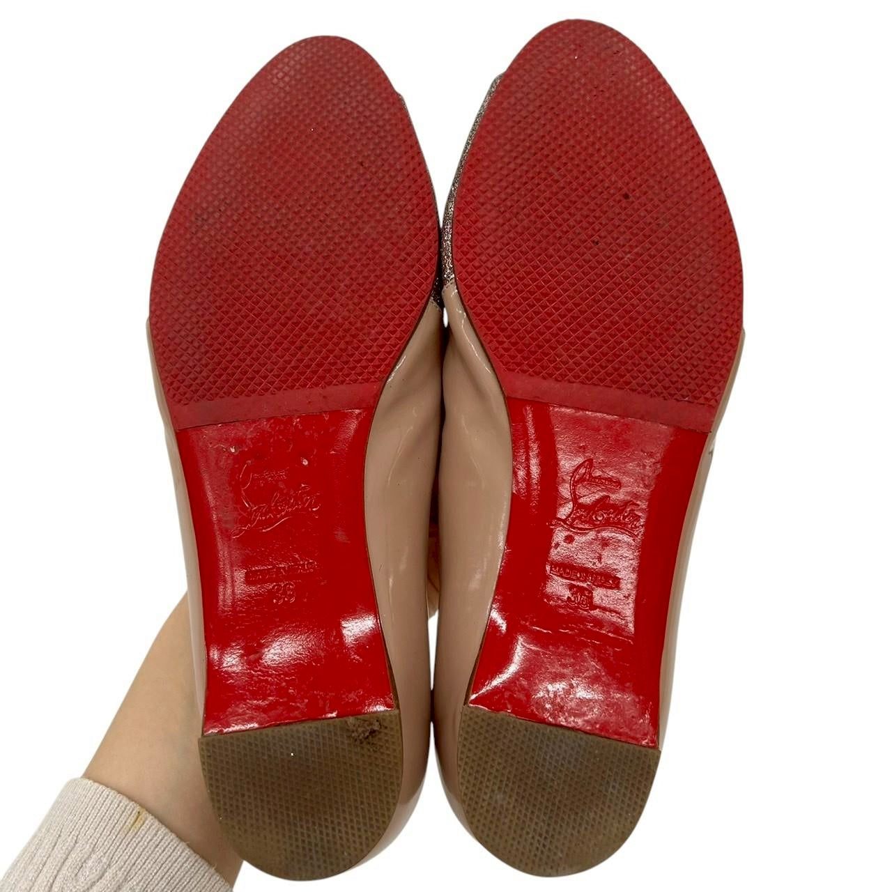 【RC2511-84】Chrisian Loubutan サンダル　ピンクラメ　36