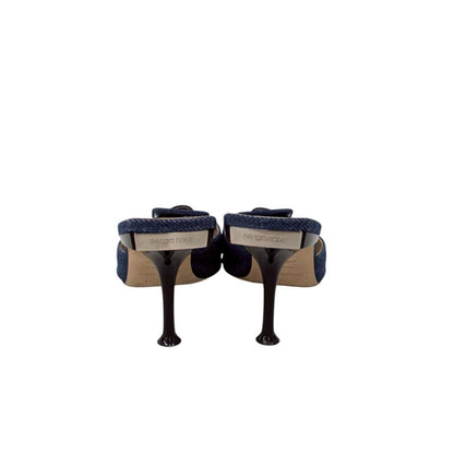 【RC2511-85】sergio rossi ミュール　デニム生地　37 1/2　袋付き