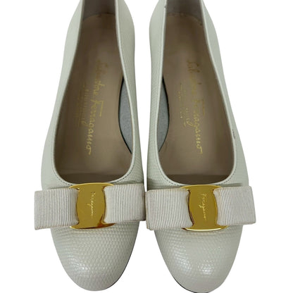 【RC2511-86】SalvatoreFerragamo パンプス 　ホワイト　4 1/2