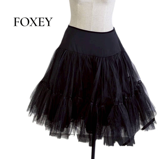 【RC2512-55】FOXEY チュールスカート ブラック 40