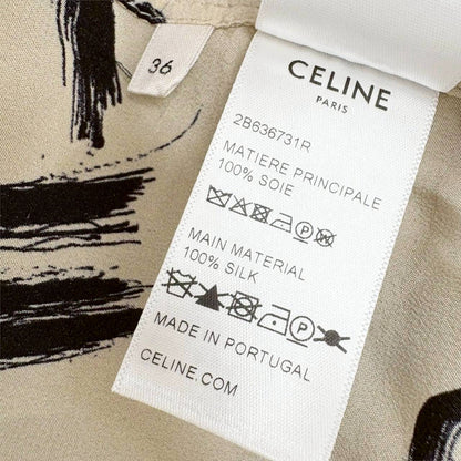 【SRC-4】CELINE　長袖ブラウス　CELINE文字プリント