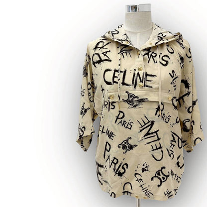 【SRC-4】CELINE　長袖ブラウス　CELINE文字プリント