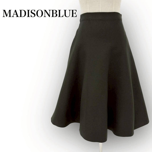 【SRC-54】MADISONBLUE スカートWフェイス ミモレ フレアスカート ロング S カーキ