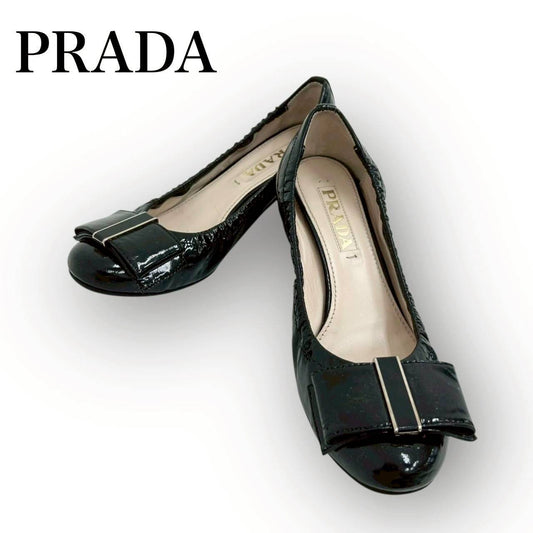 【SRC-65】PRADA パンプス　フラットシューズ　ブラック