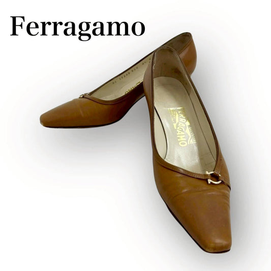 【SRC-67】SalvatoreFerragamo パンプス レザー/レディース/ブラウン