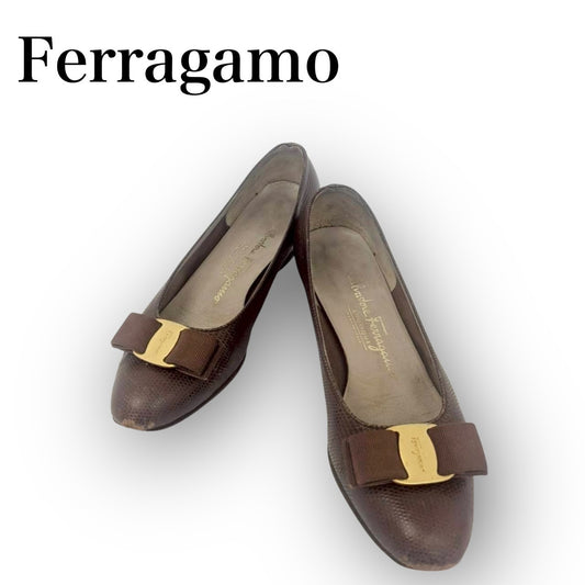 【SRC-71】SalvatoreFerragamo パンプス レザー/レディース/ブラウン