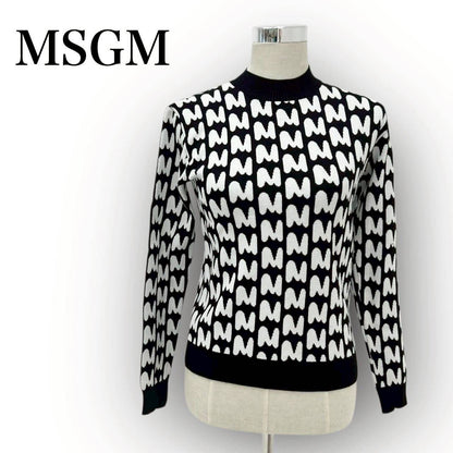 【SRC-9】MSGM　セーター　モノクロ　S