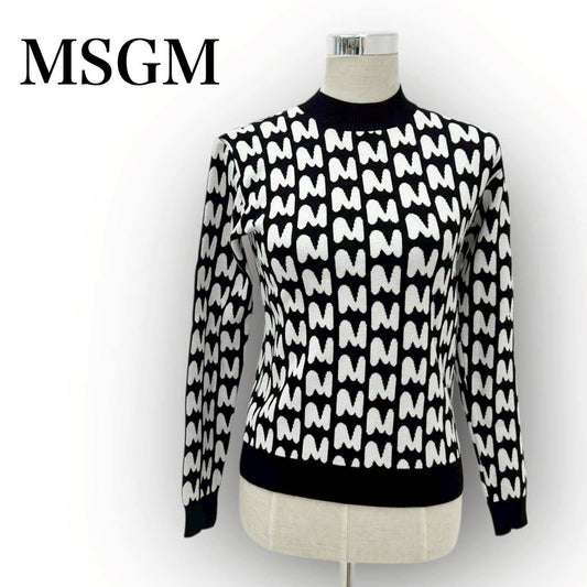 【SRC-9】MSGM　セーター　モノクロ　S