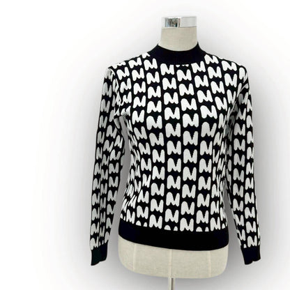 【SRC-9】MSGM　セーター　モノクロ　S