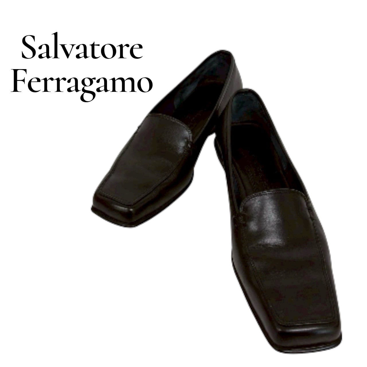 【SRC236】SalvatoreFerragamo ローファー　ブラック　6 レディース
