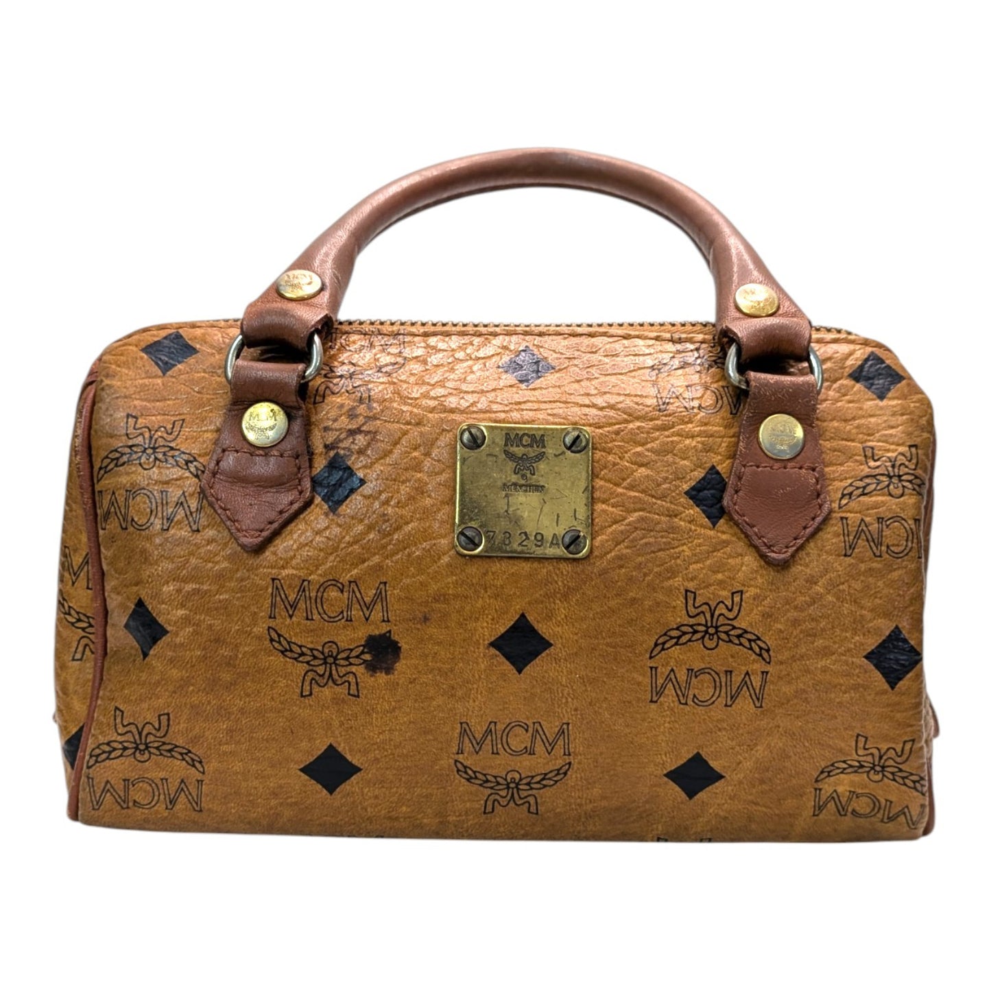 MCM ミニハンドバッグ　ミニボストンバッグ風　ブラウン