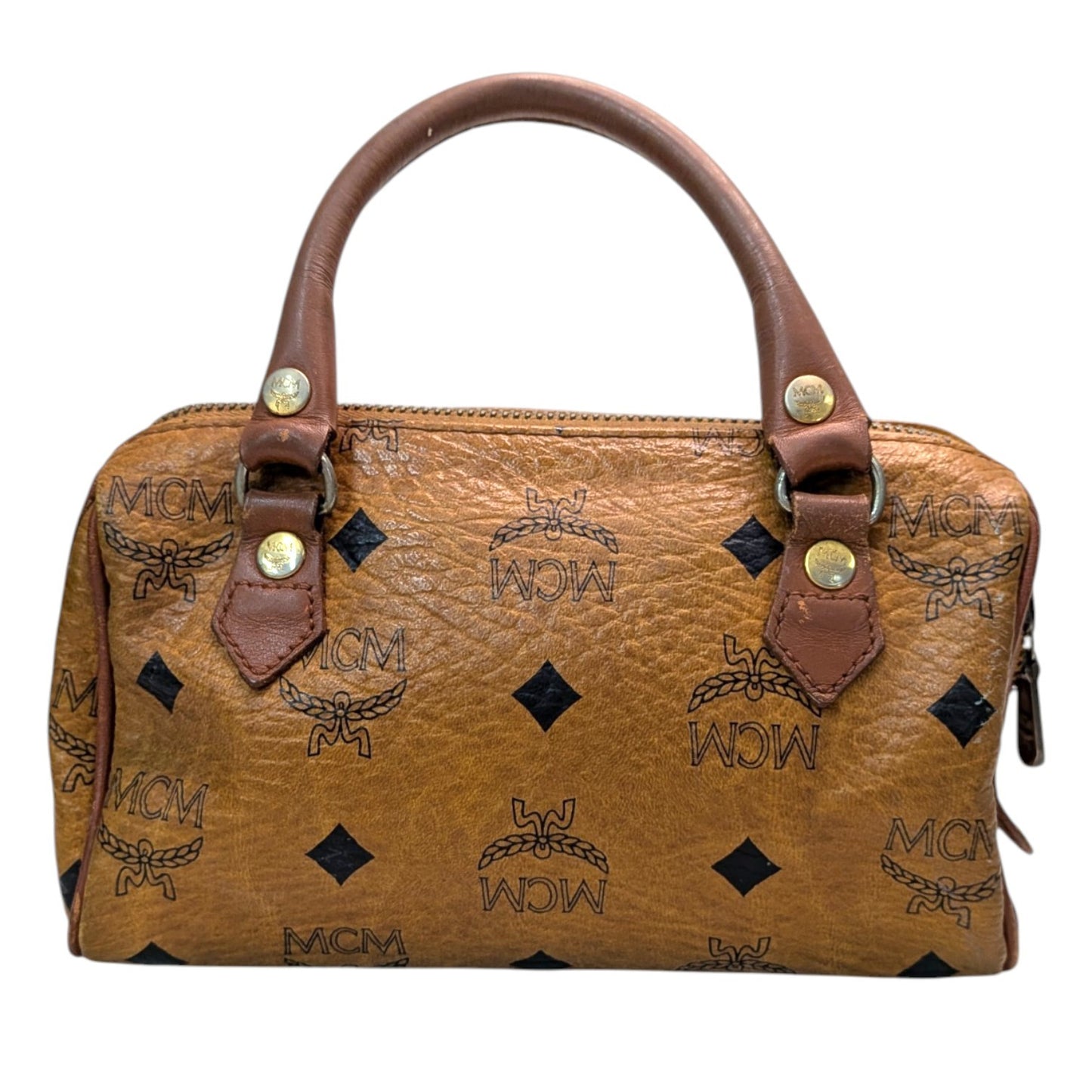 MCM ミニハンドバッグ　ミニボストンバッグ風　ブラウン