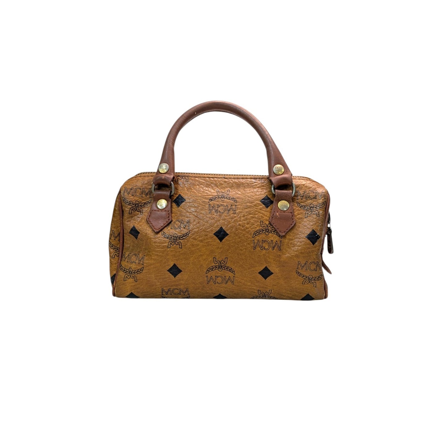 MCM ミニハンドバッグ　ミニボストンバッグ風　ブラウン