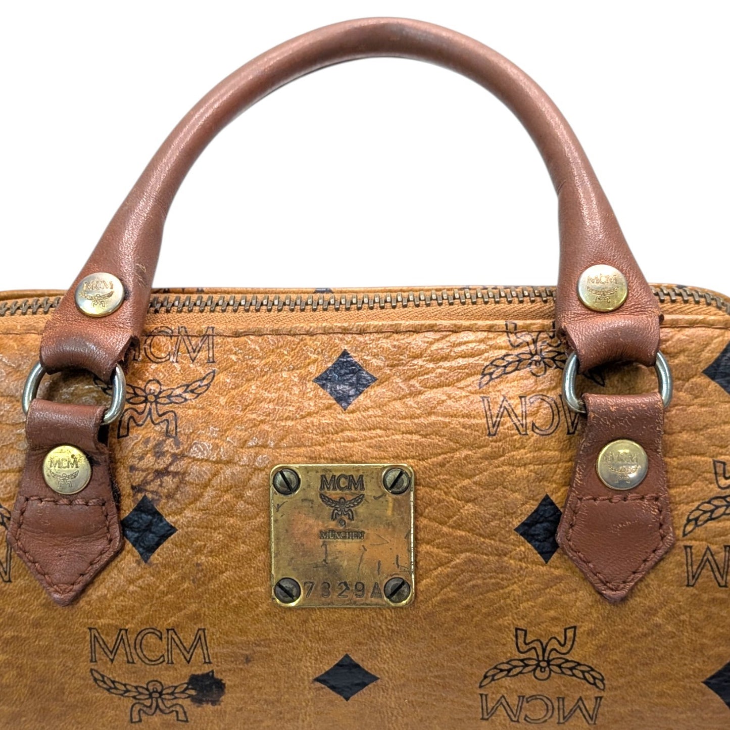 MCM ミニハンドバッグ　ミニボストンバッグ風　ブラウン