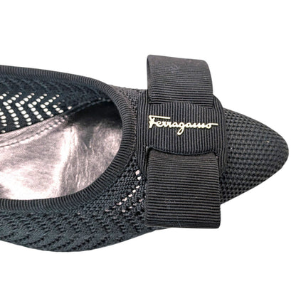 SalvatoreFerragamo　サルバトーレフェラガモ　ニットパンプス　ブラック　6